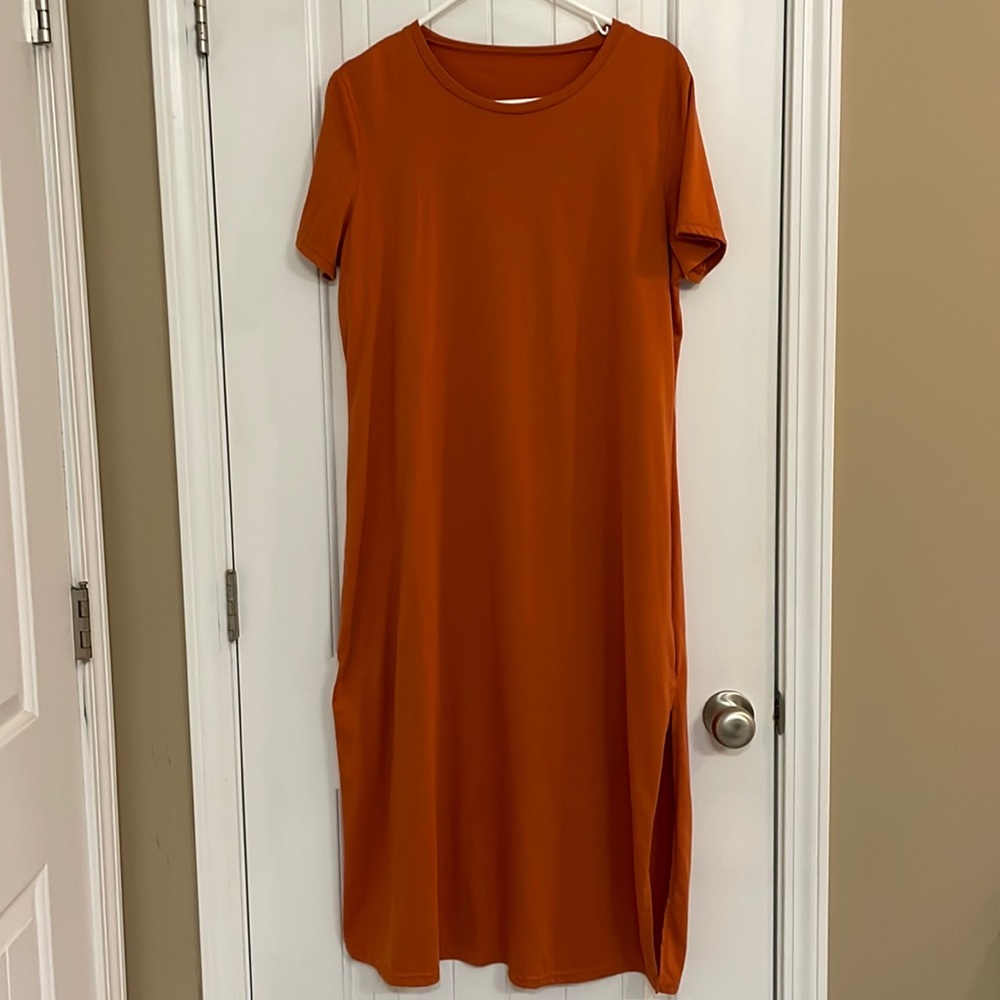 SHEIN XL long orange dress